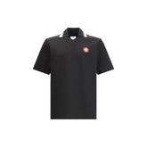 Casablanca Black Viscose Polo Shirt